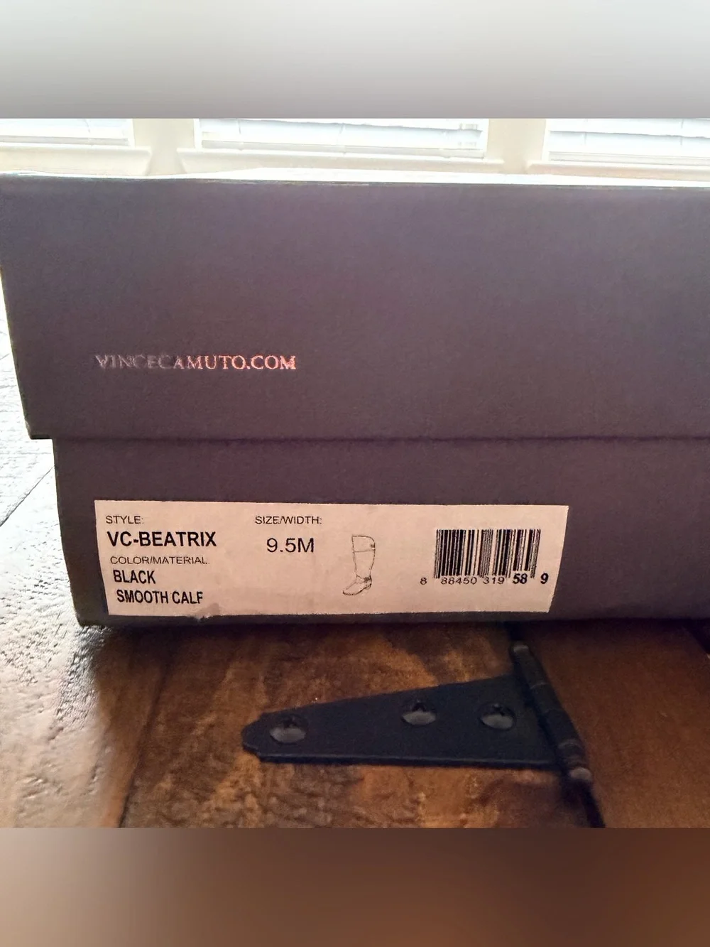 Vince Camuto Beatrix Black Leather Over-the-Knee Boots with Gold Studs & Buckle